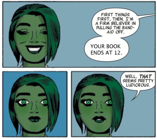 Can't take credit for this, I saw it on Twitter, but I thought it was pretty great - memed-up form of some panels from She-Hulk #1.